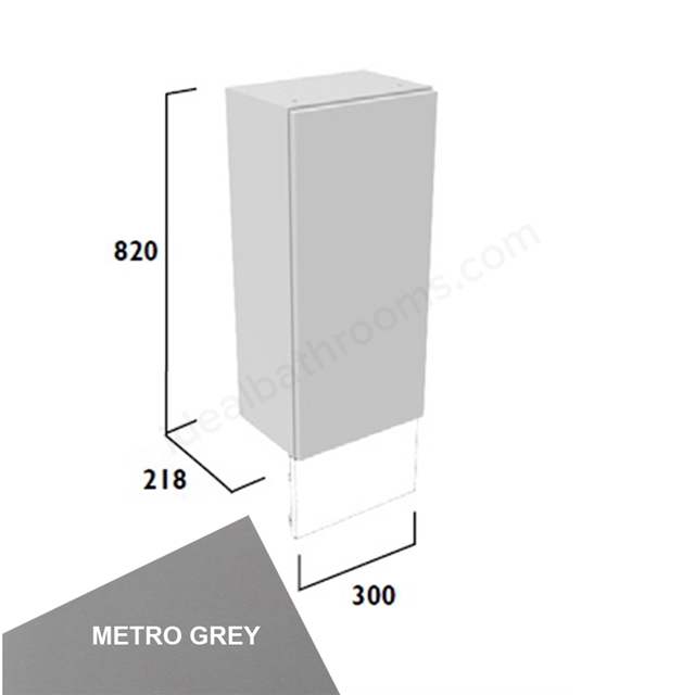 Tavistock Legacy Slim 300mm Floor Standing Cupboard w/ Door Pack; Carcass & Fascia - Metro Grey