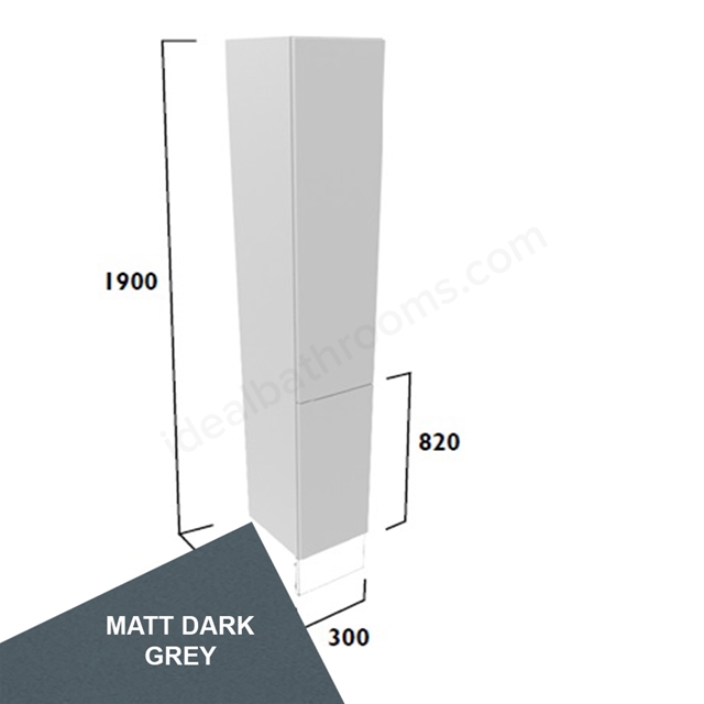 Tavistock Legacy Slim 300mm Full Height Cupboard w/ Door Pack; Carcass & Fascia - Matt Dark Grey