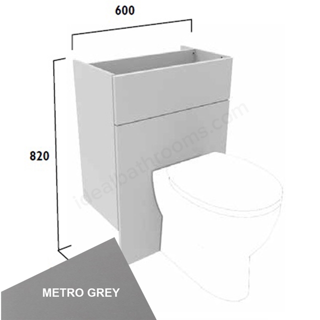 Tavistock Legacy Standard 600mm Back To Wall WC Unit w/ Fascia Pack & Carcass - Metro Grey