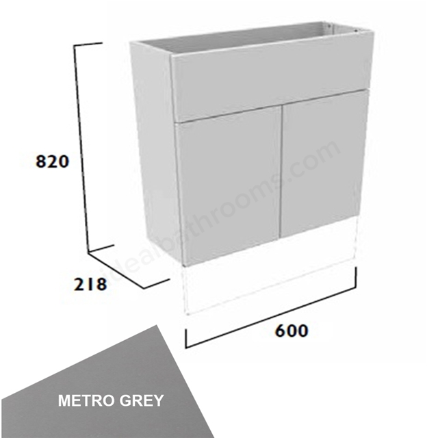 Tavistock Legacy Slim 600mm Basin Unit w/ Fascia/Door Pack & Carcass - Metro Grey