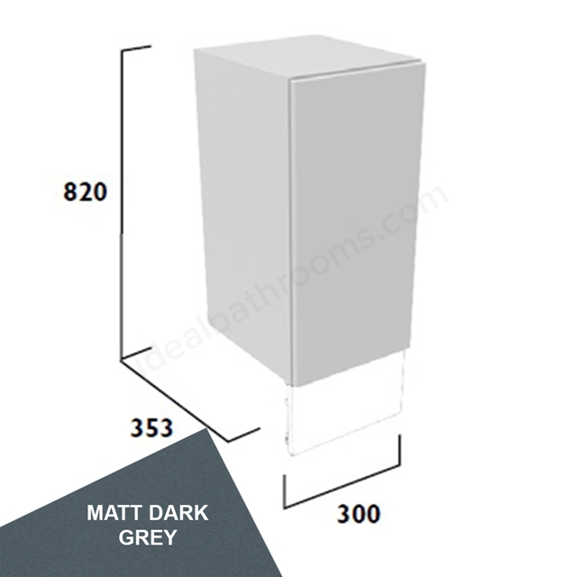 Tavistock Legacy Standard 300mm Floor Standing Cupboard w/ Door Pack; Carcass & Fascia - Matt Dark Grey