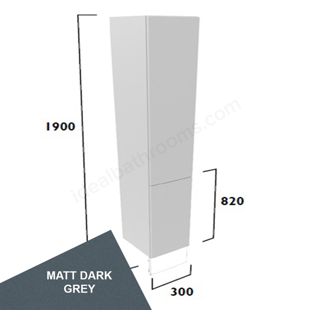 Tavistock Legacy Standard 300mm Full Height Cupboard w/ Door Pack; Carcass & Fascia - Matt Dark Grey