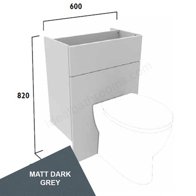 Tavistock Legacy Standard 500mm Back To Wall WC Unit With Fascia Pack & Carcass - Matt Dark Grey