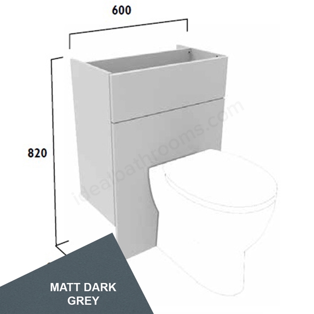 Tavistock Legacy Standard 600mm Back To Wall WC Unit w/ Fascia Pack & Carcass - Matt Dark Grey