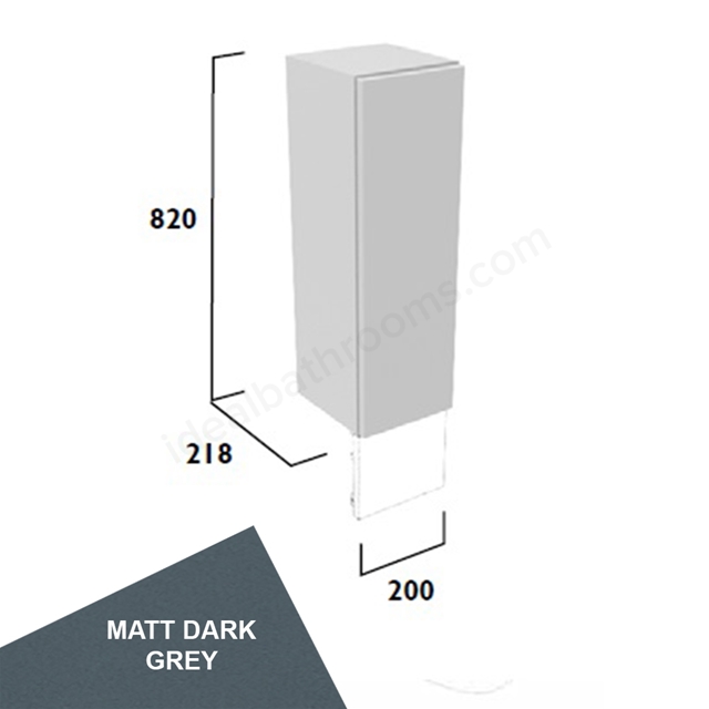 Tavistock Legacy Slim 200mm Floor Standing Cupboard w/ Door Pack; Carcass & Fascia - Matt Dark Grey