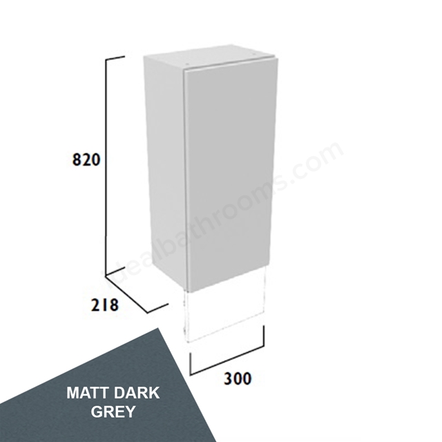 Tavistock Legacy Slim 300mm Floor Standing Cupboard w/ Door Pack; Carcass & Fascia - Matt Dark Grey