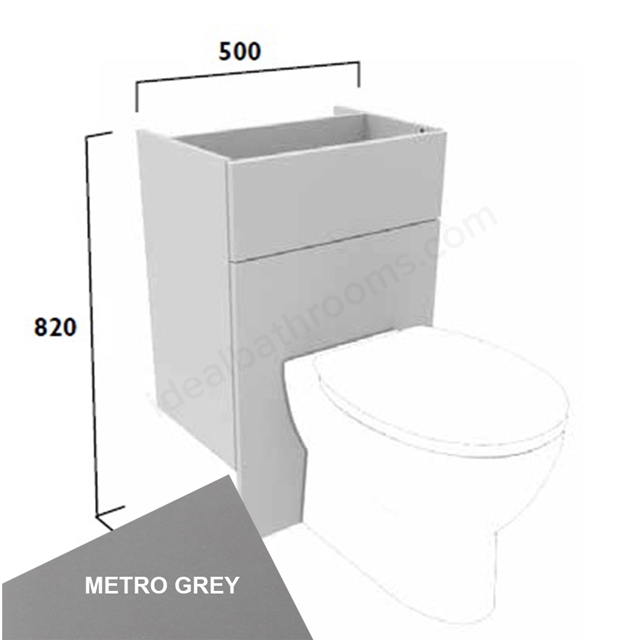 Tavistock Legacy Standard 500mm Back To Wall WC Unit With Fascia Pack & Carcass - Metro Grey