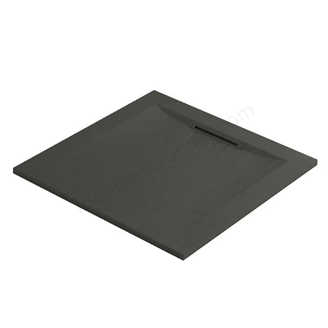 Mira 800mm x 800mm 0 Upstands Slate Effect Square Shower Tray - Grey