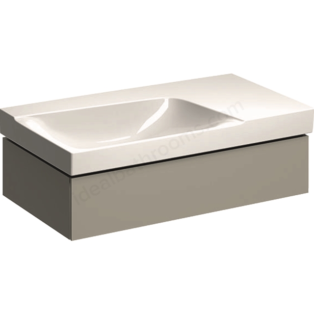 Geberit Xeno2 900mm washbasin unit 1 drawer for basin with RH shelf grey