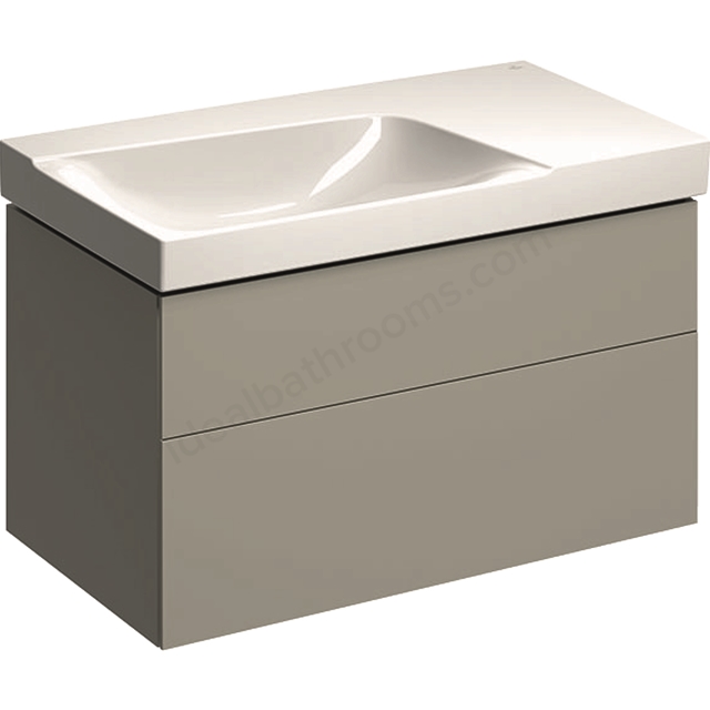 Geberit Xeno2 900mm washbasin unit 2 drawer for basin with RH shelf grey