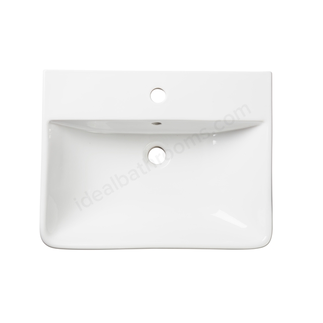 Tavistock Aerial 560mm Semi Recessed Basin; 1 Tap Hole - White