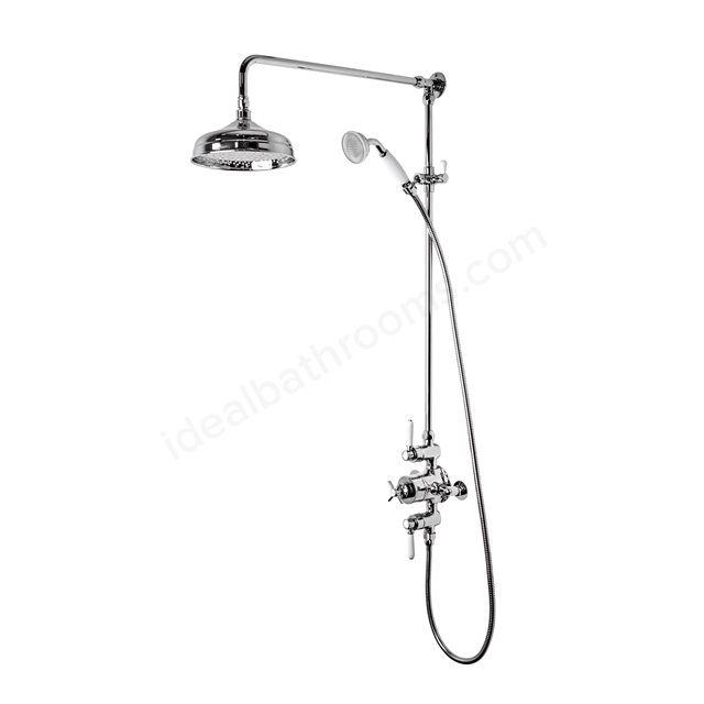 Tavistock Cheltenham Dual Function Exposed Shower System with Fixed Shower Head & Handset - Chrome