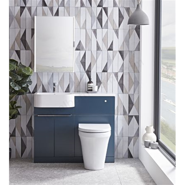 Tavistock Match 1000mm Back to Wall WC & Vanity Unit; Right - Oxford Blue