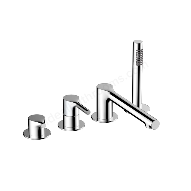 RAK Ceramics Sorrento 4 Tap Hole Deck Mounted  Bath Shower Mixer - Chrome