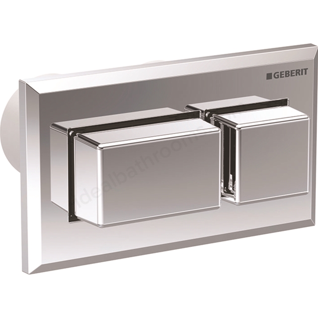 Geberit Flush actuation; pneumatic; dual flush Protruding: gloss chrome-plated