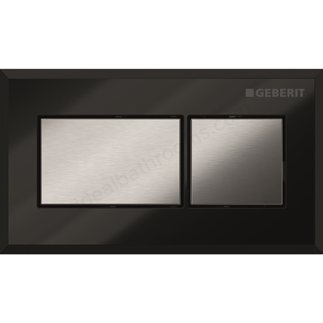 Geberit Flush actuation; Sigma8cm; pneumatic; dual black; chrome-plated; brushed