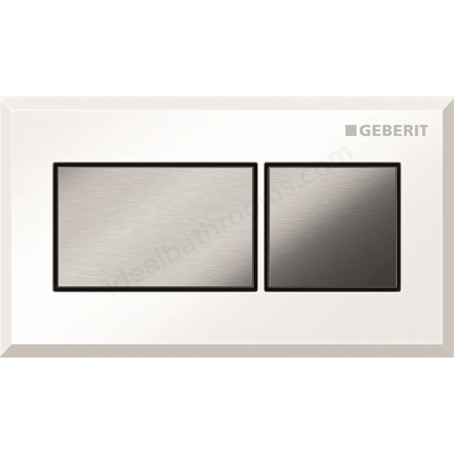 Geberit Flush actuation;Sigma8cm; pneumatic; dual white; chrome-plated; brushed