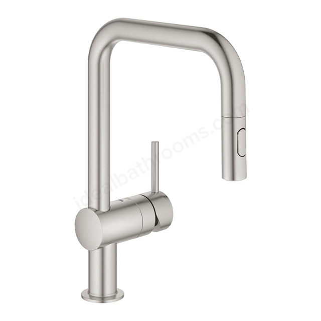 Grohe Minta OHM sink U-spout pull-out spray (Supersteel)