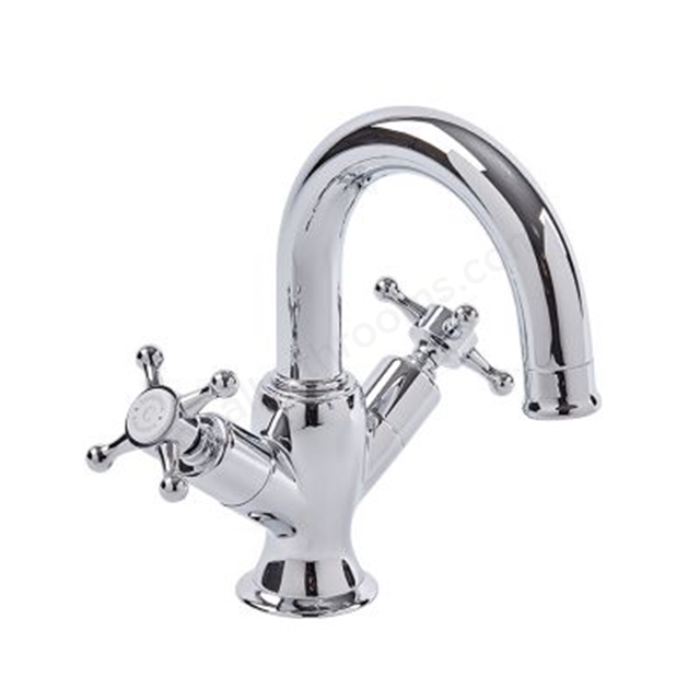 Tavistock Ashmore; Deck Mounted; 1 Tap Hole Basin Mixer with Click Waste - Chrome