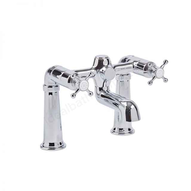 Tavistock Ashmore Pillar 2 Tap Hole Deck Mounted Bath Filler - Chrome