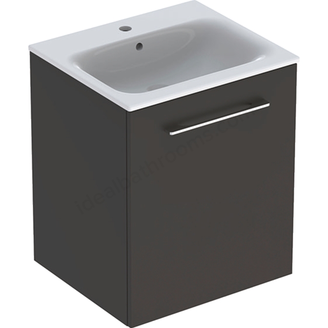 Geberit Selnova Square S 550mm Slim Basin & One Draw Vanity Unit; Lava