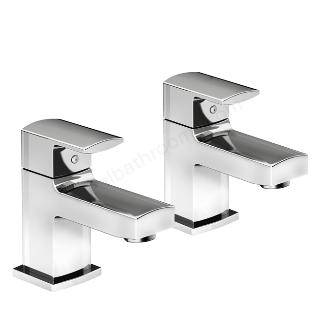 Essential Paron Bath Pillar Tap Pair 2 Tap Holes - Chrome