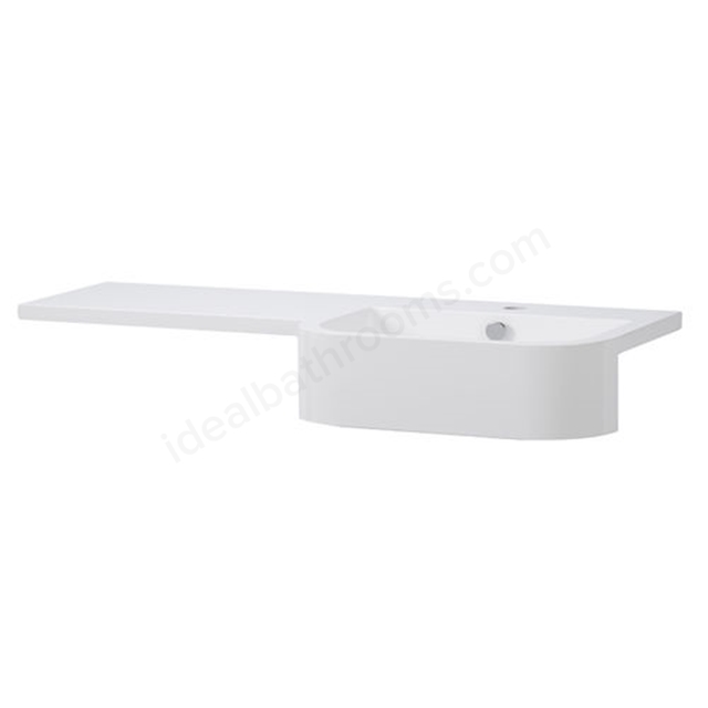 Tavistock Match 1200mm Countertop Basin; Right; 1 Tap Hole - White