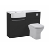 Tavistock Match 1200mm Back to Wall WC & Vanity Unit; Left - Gloss Clay