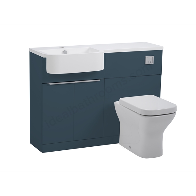 Tavistock Match 1200mm Back to Wall WC & Vanity Unit; Left - Oxford Blue