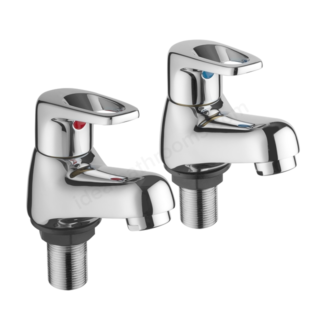 Mira Assist Bath Pillar Taps - Chrome