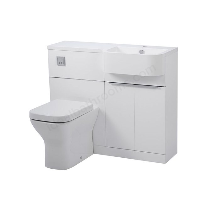 Tavistock Match 1000mm Back to Wall WC & Vanity Unit; Right - Gloss White