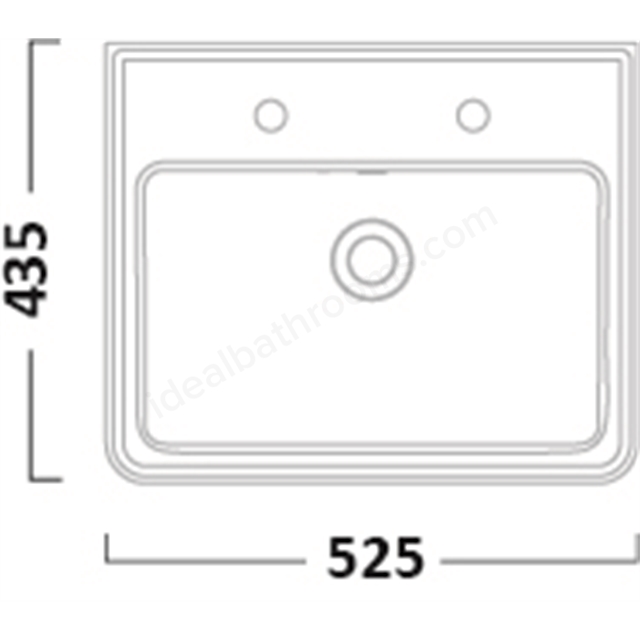 Tavistock Marston 500mm 2 Tap Hole Basin