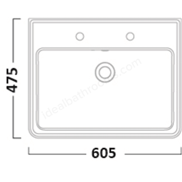 Tavistock Marston 600mm 2 Tap Hole Basin