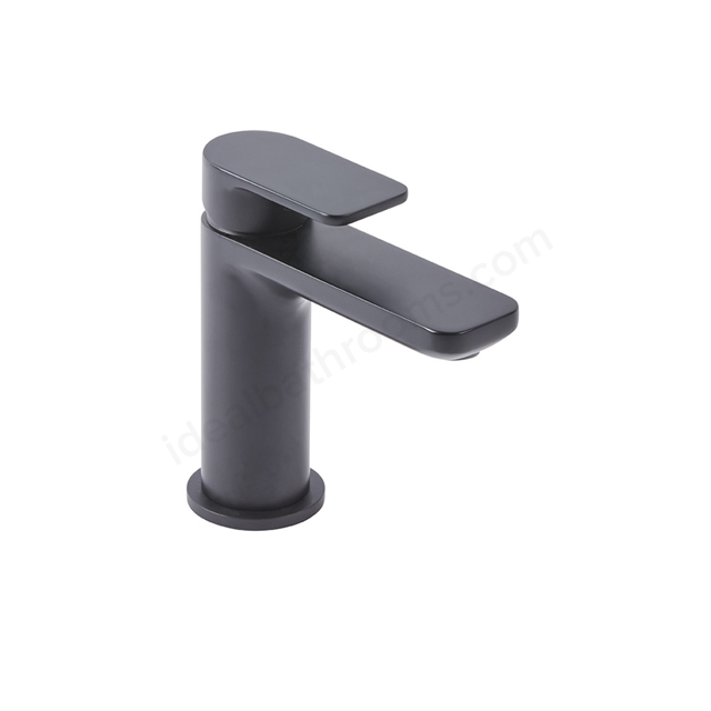 Tavistock Savour Mini; Deck Mounted; 1 Tap Hole Basin Mixer with Click Waste - Black