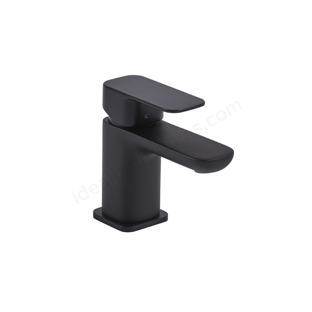 Tavistock Haze Mini; Deck Mounted; 1 Tap Hole Basin Mixer with Click Waste - Black