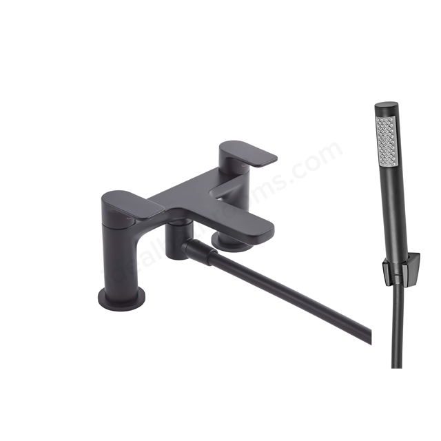 Tavistock Savour 2 Tap Hole Deck Mounted Bath Shower Mixer - Black