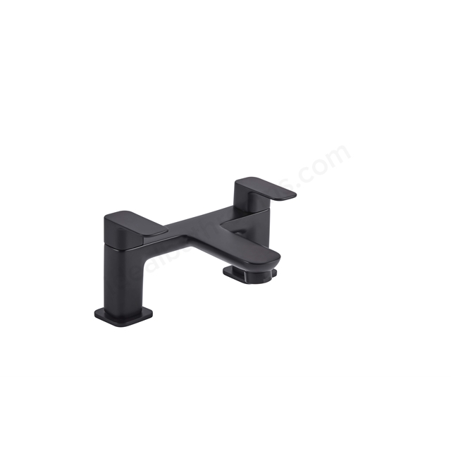 Tavistock Haze 2 Tap Hole Deck Mounted Bath Filler - Black