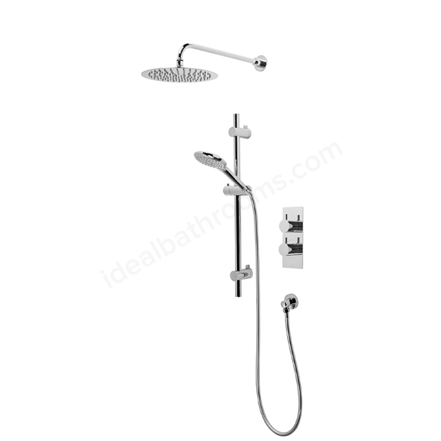 Tavistock Merit Concealed Dual Function Shower Valve with Shower Head & Handset - Chrome