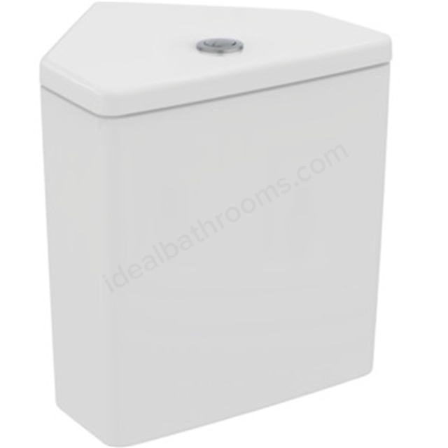 Ideal Standard i.life S Close Coupled Corner Cistern; Dual Flush Valve with Bottom Supply and Internal Overflow; White