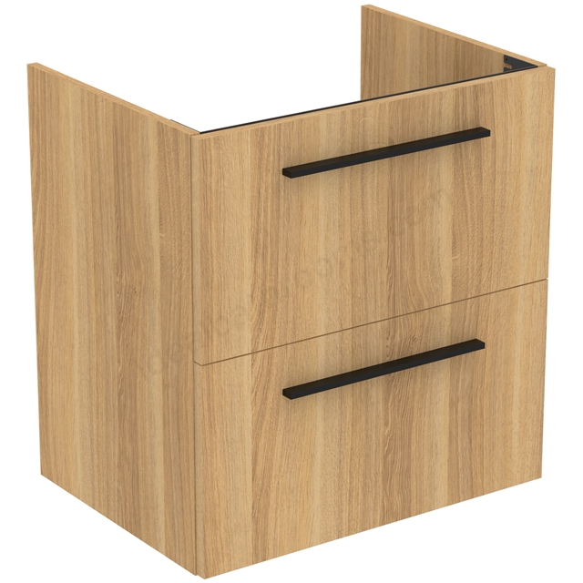 Ideal Standard i.life A Wall Hung Vanity Unit; 2 Drawers; 60cm; Natural Oak