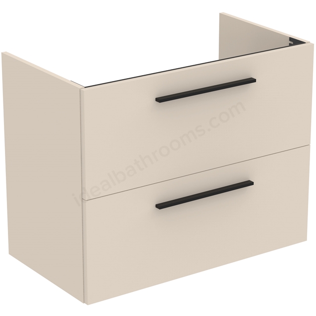 Ideal Standard i.life A Wall Hung Vanity Unit; 2 Drawers; 80cm; Matt Sandy Beige