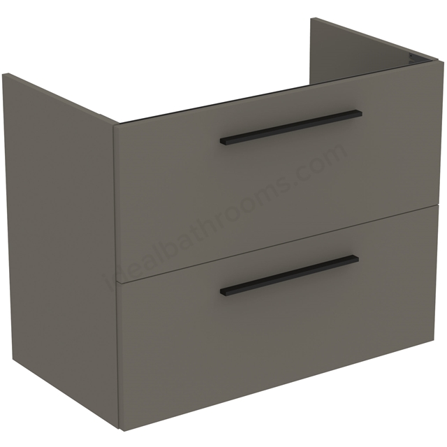 Ideal Standard i.life A Wall Hung Vanity Unit; 2 Drawers; 80cm; Matt Quartz Grey