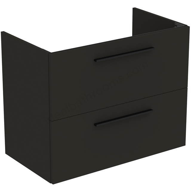 Ideal Standard i.life A Wall Hung Vanity Unit; 2 Drawers; 80cm; Matt Carbon Grey