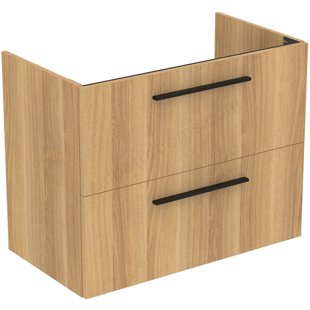 Ideal Standard i.life A Wall Hung Vanity Unit; 2 Drawers; 80cm; Natural Oak