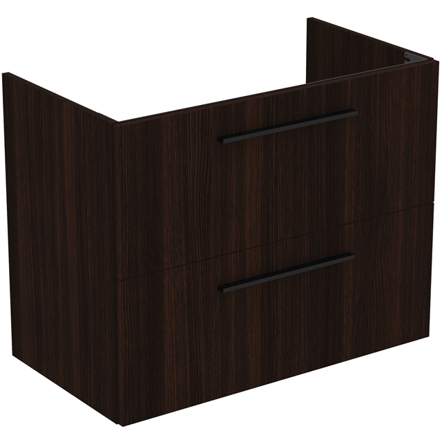 Ideal Standard i.life A Wall Hung Vanity Unit; 2 Drawers; 80cm; Coffee Oak