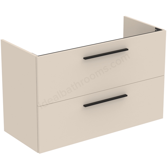 Ideal Standard i.life A Wall Hung Vanity Unit; 2 Drawers; 100cm; Matt Sandy Beige