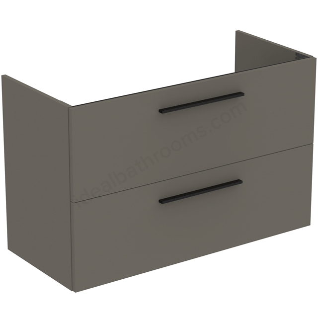 Ideal Standard i.life A Wall Hung Vanity Unit; 2 Drawers; 100cm; Matt Quartz Grey