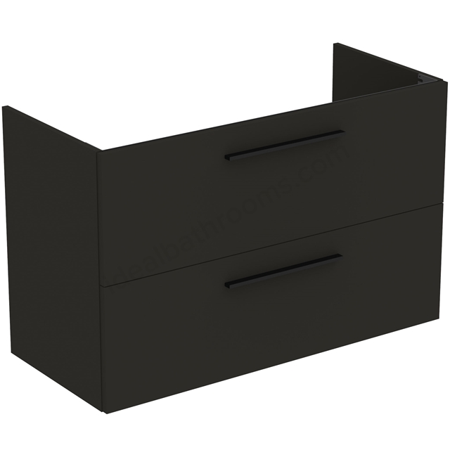 Ideal Standard i.life A Wall Hung Vanity Unit; 2 Drawers; 100cm; Matt Carbon Grey