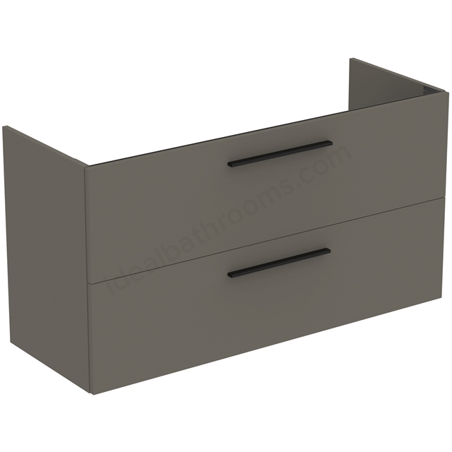 Ideal Standard i.life A Wall Hung Vanity Unit; 2 Drawers; 120cm; Matt Quartz Grey