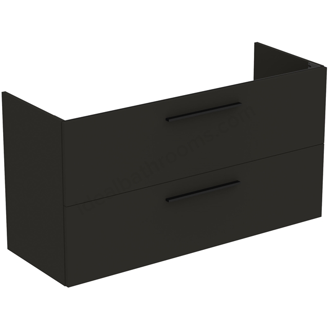 Ideal Standard i.life A Wall Hung Vanity Unit; 2 Drawers; 120cm; Matt Carbon Grey